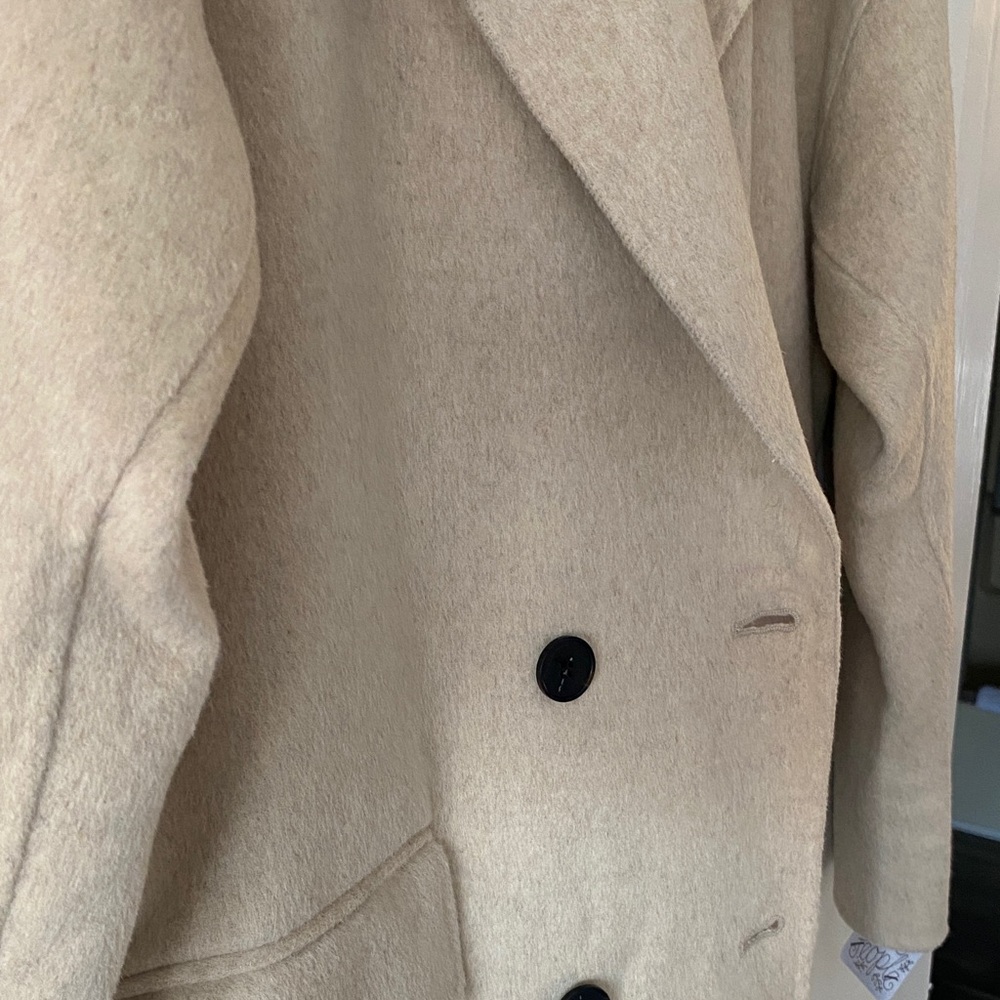 Free People Adore You Oversize Wool Sand Long Coat Sz S NWT - Picture 13 of 16